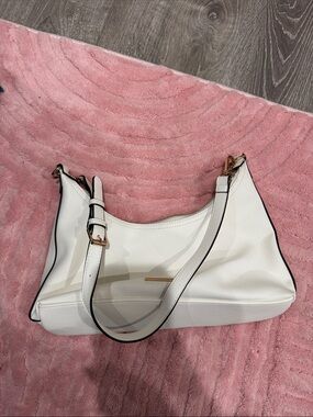 Aldo White Shoulder Bag with Gold Hardware